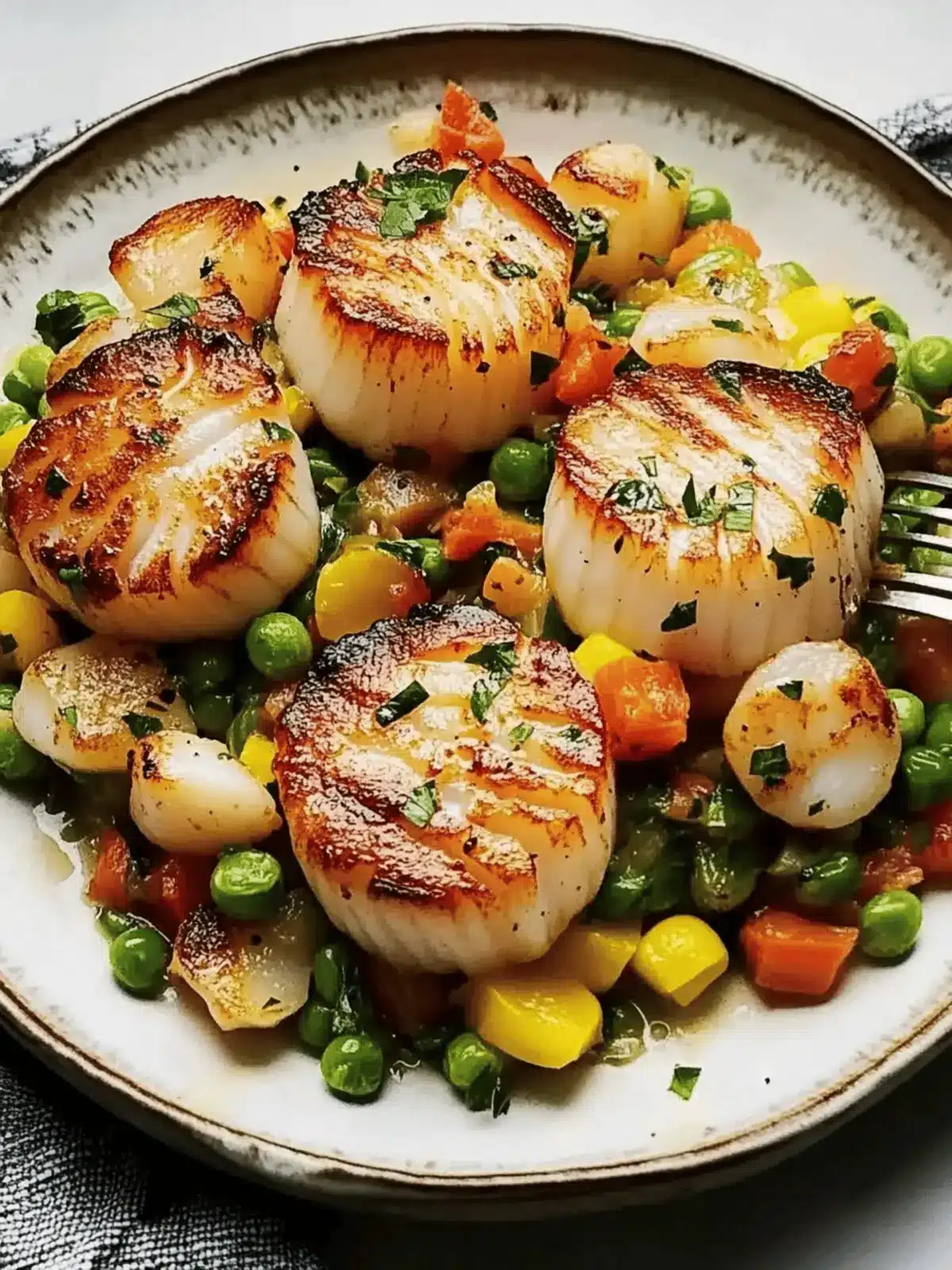 Garlic Butter Scallops with Succotash