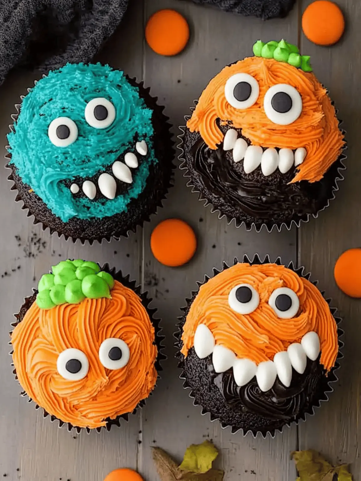 Spooky 24 Halloween Monster Cupcakes