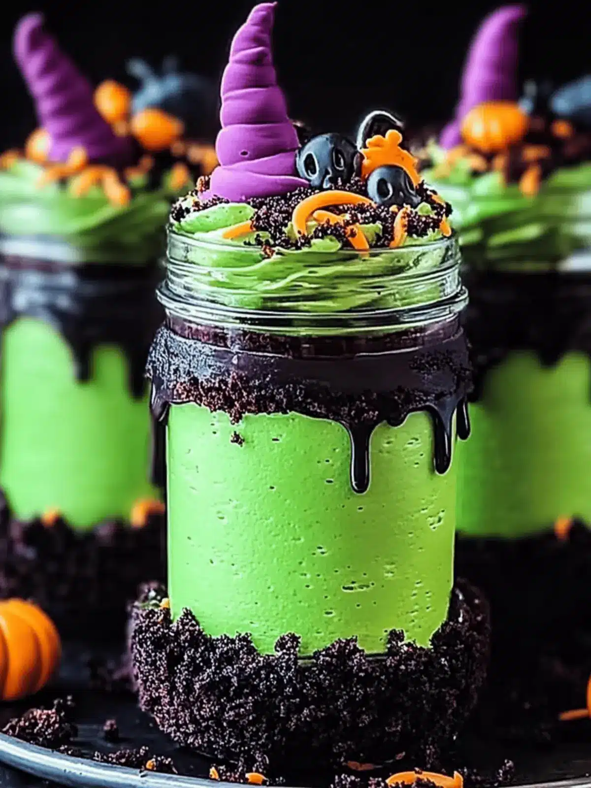 Witches Brew Halloween Cake Jars