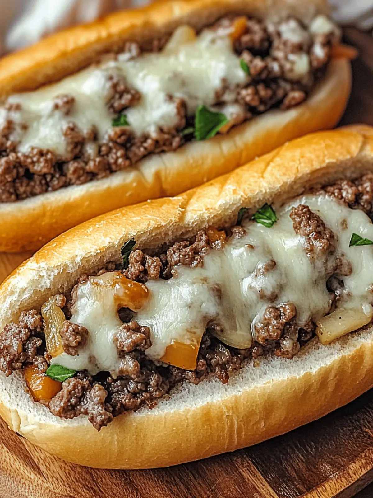 Ground Beef Philly Cheesesteaks