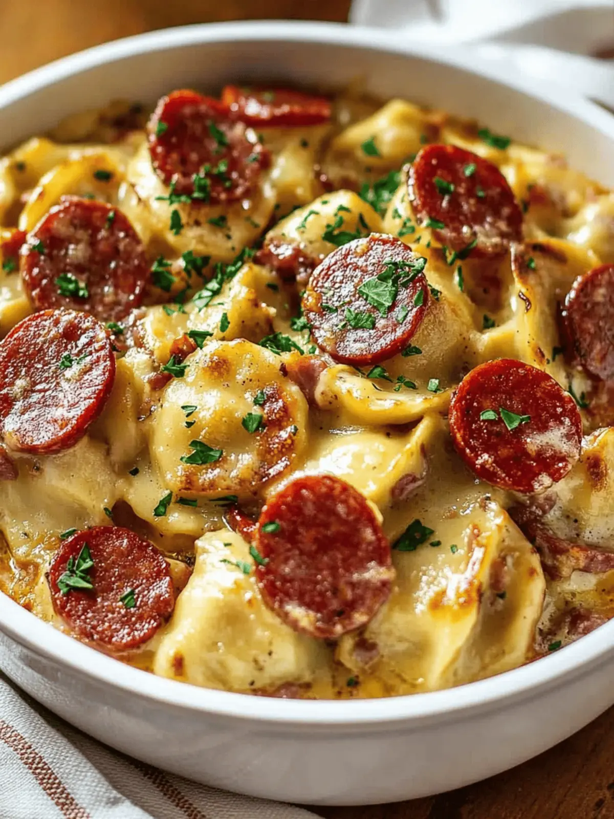 Crockpot Pierogi Casserole with Kielbasa