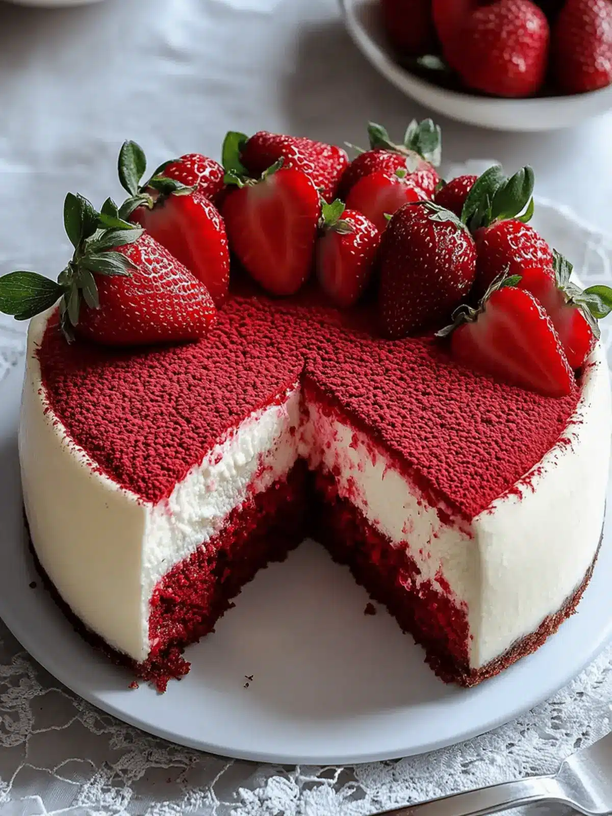 Red Velvet Strawberry Cheesecake
