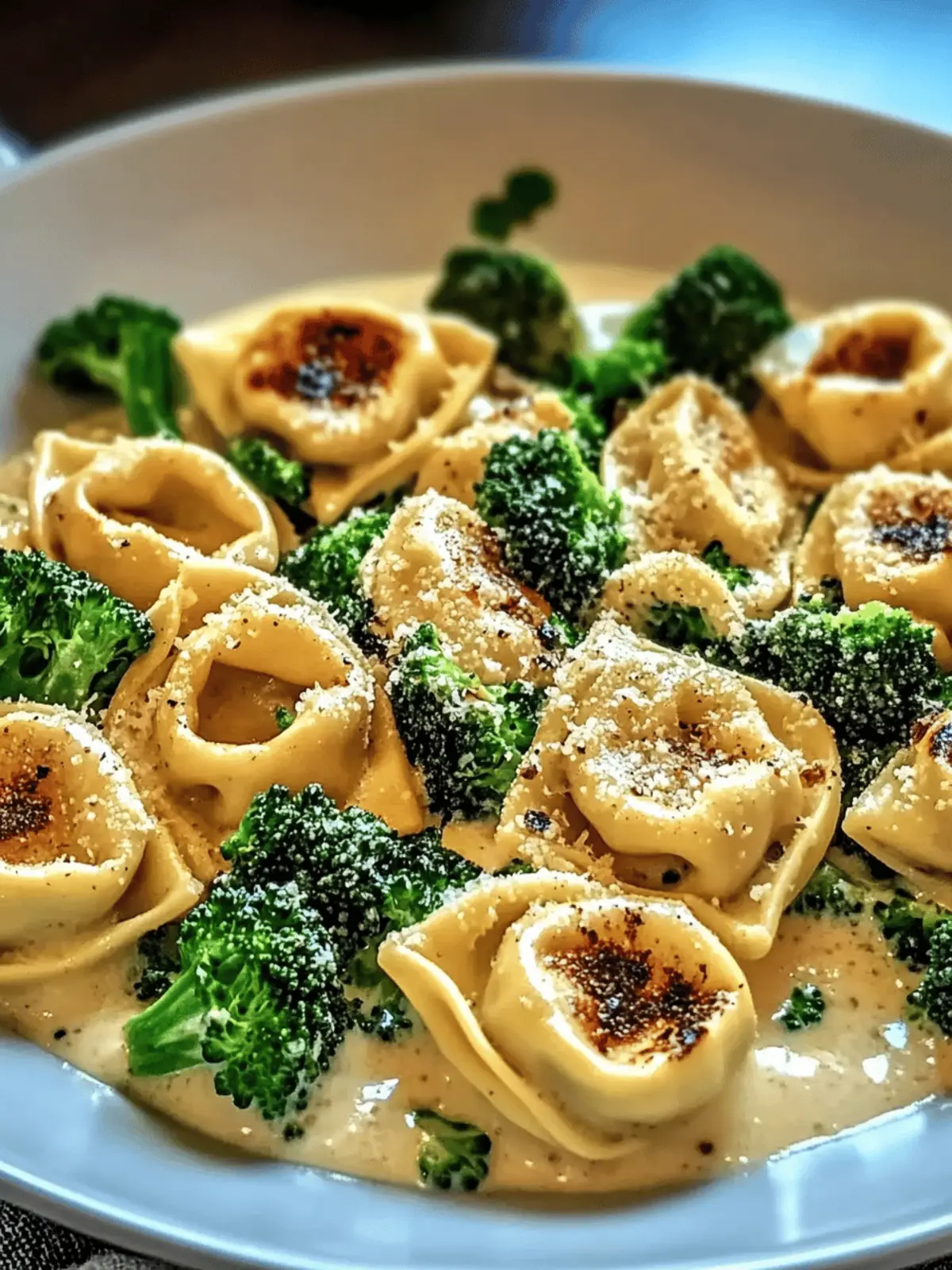 Creamy Garlic Parmesan Tortellini With Chicken Broccoli