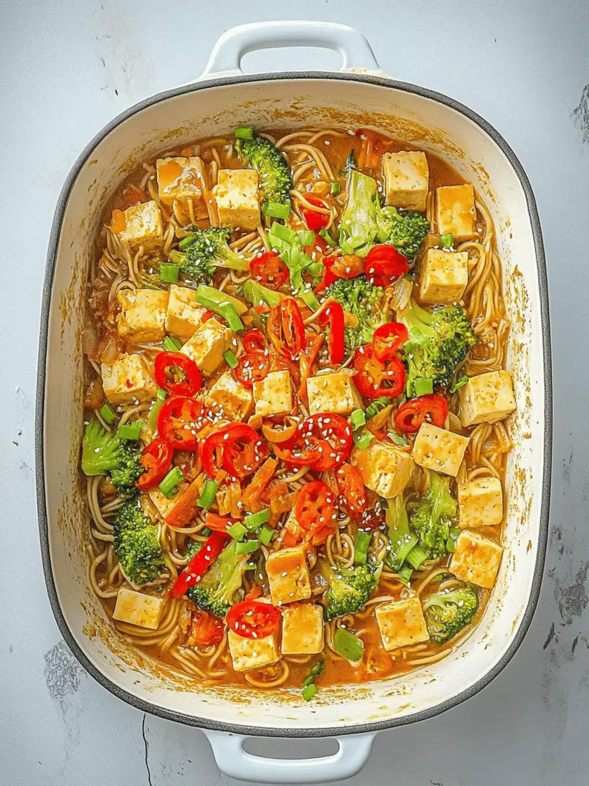 One Pan Asian Tofu Noodles