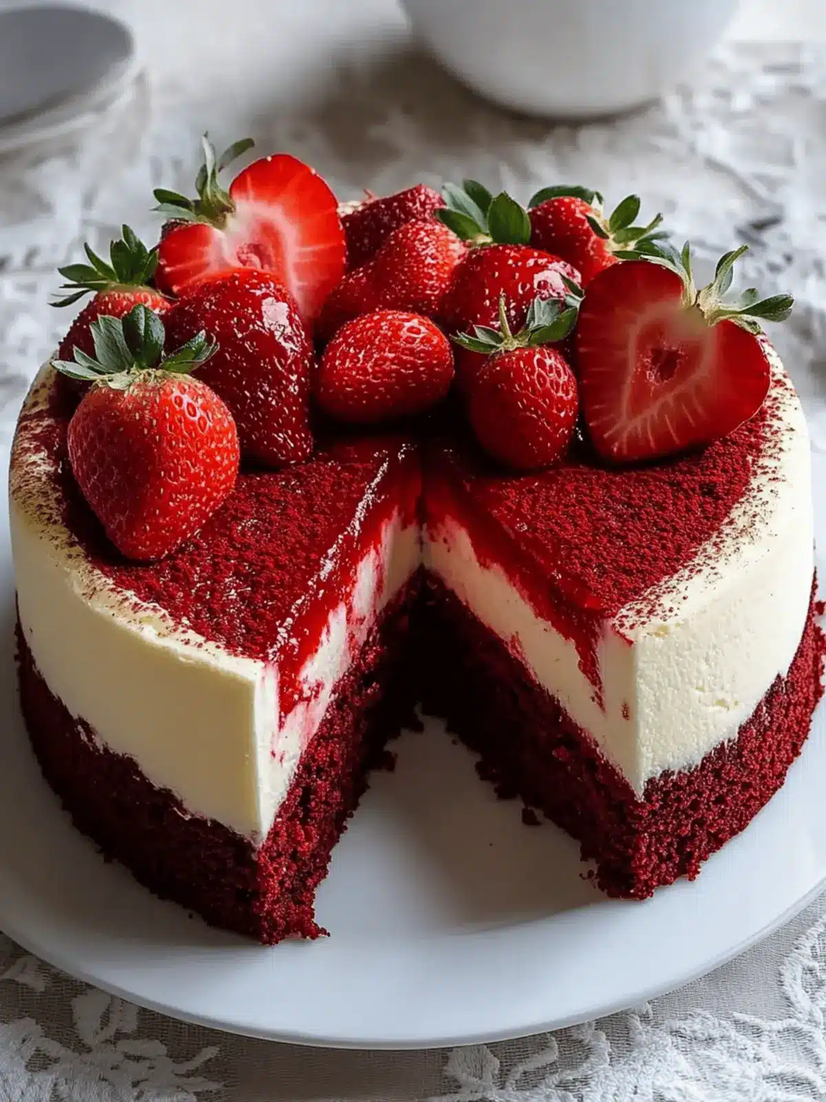 Decadent Red Velvet Strawberry Cheesecake to Impress Your Guests 3 Red Velvet Strawberry Cheesecake