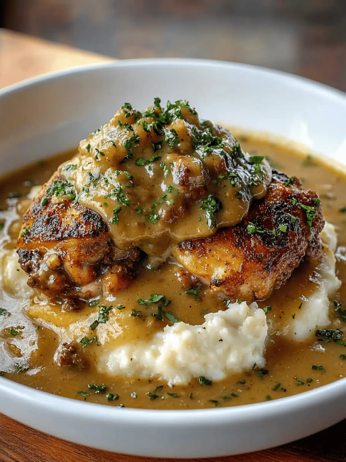 Smothered Chicken Thighs Gravy