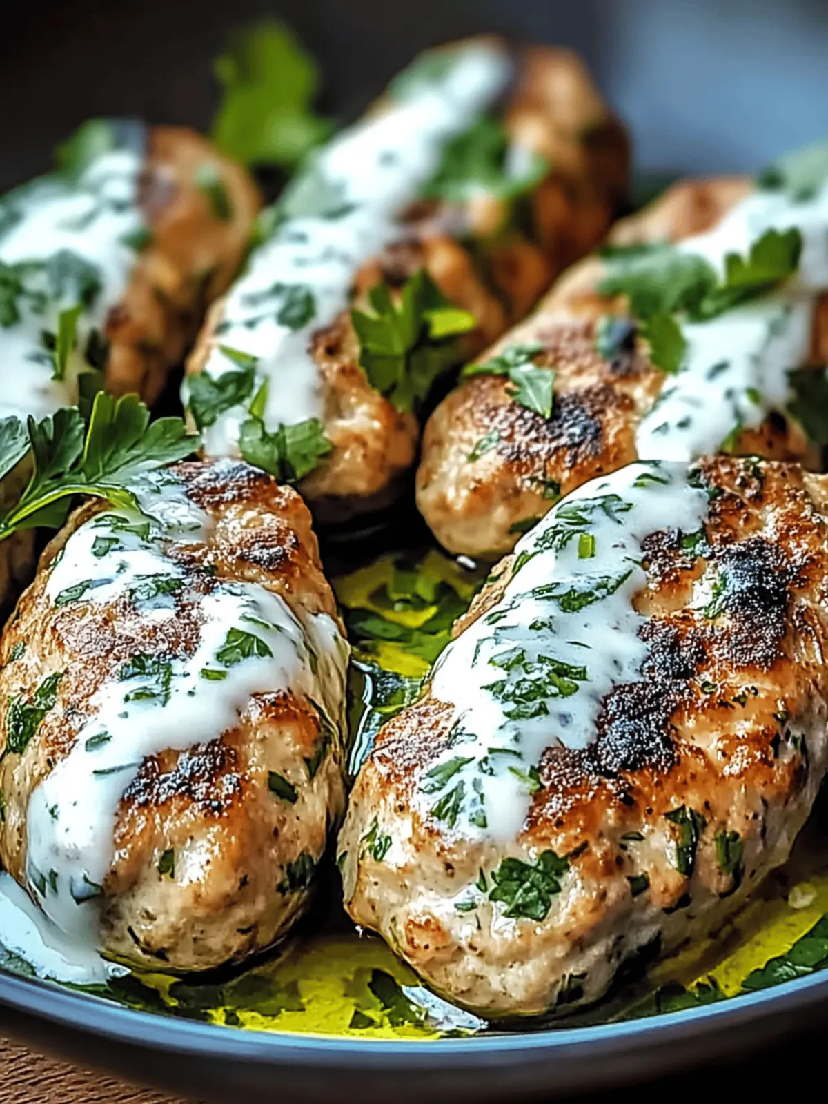 Delicious Chicken Kofta with Garlic Yogurt Sauce in 30 Minutes 4 Chicken Kofta with Garlic Yogurt Sauce