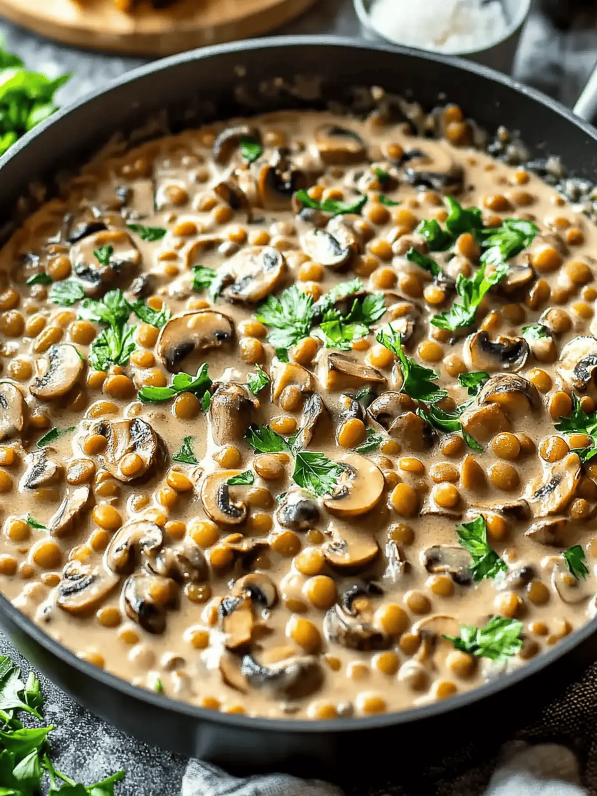 Lentil Mushroom Stroganoff