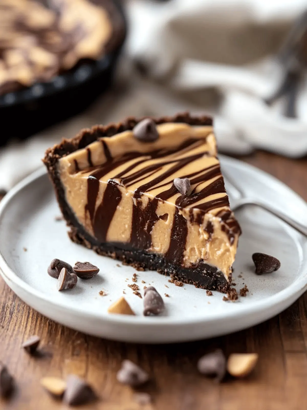 Decadent Chocolate Peanut Butter Swirl Pie