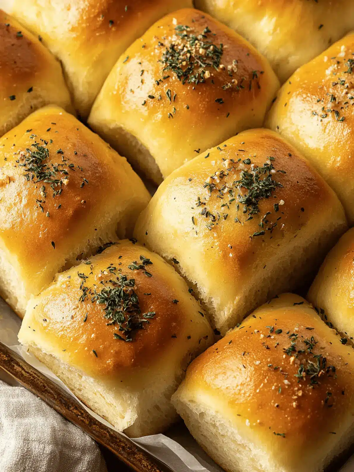 Buttery Herb Parker House Rolls : Soft, Golden, and Fresh from the Oven