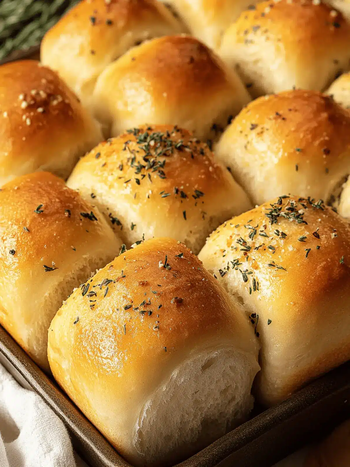 Buttery Herb Parker House Rolls : Soft, Golden, and Fresh from the Oven