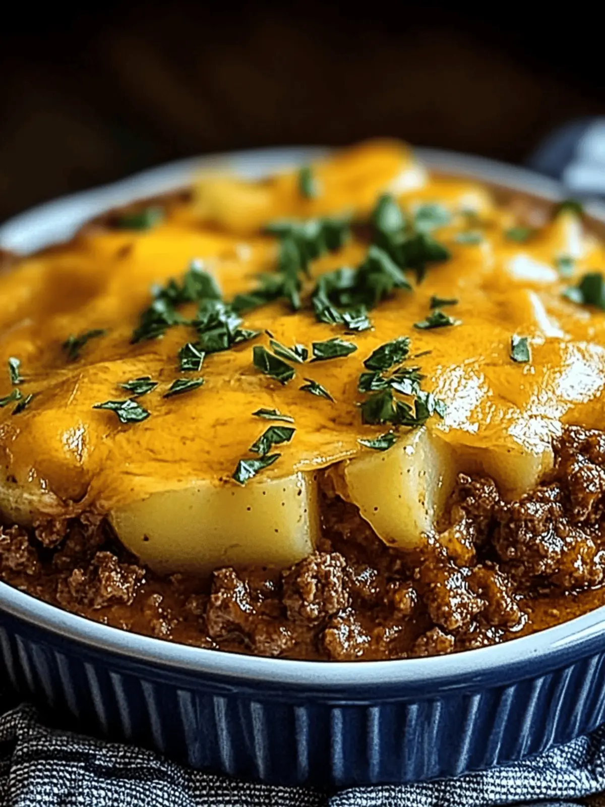 Cheesy Ground Beef & Potato Casserole