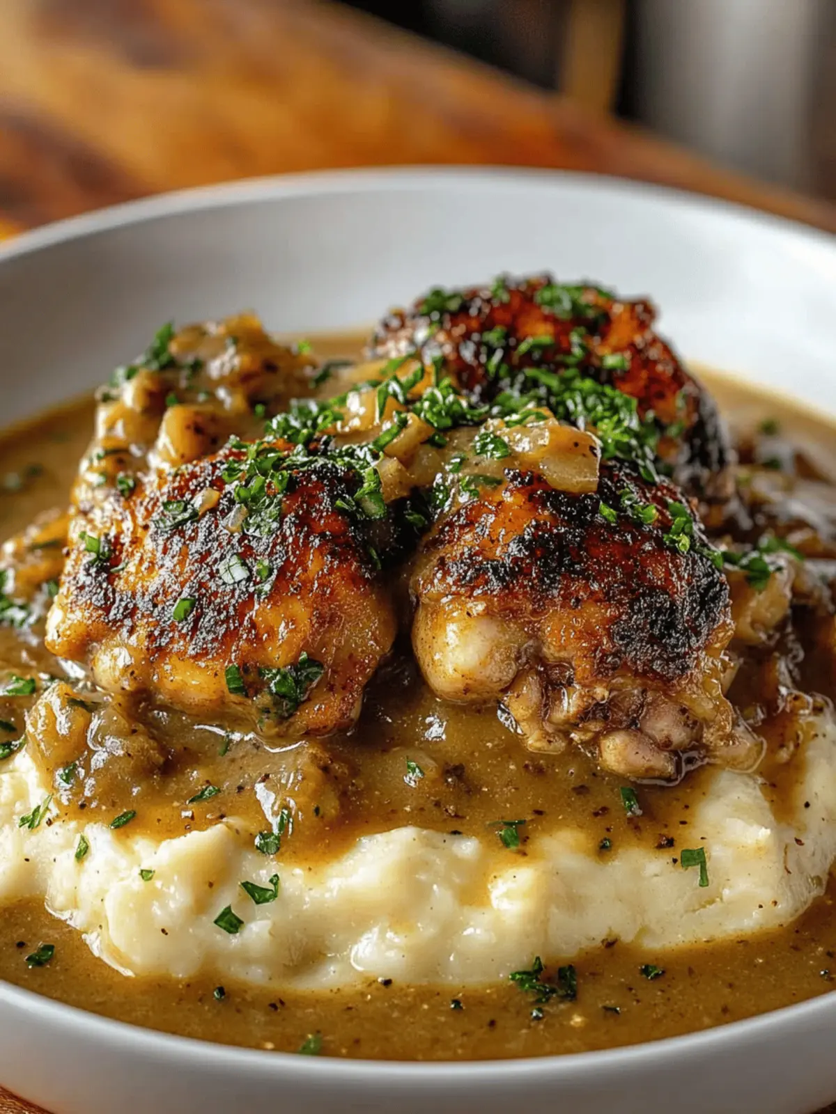 Smothered Chicken Thighs Gravy