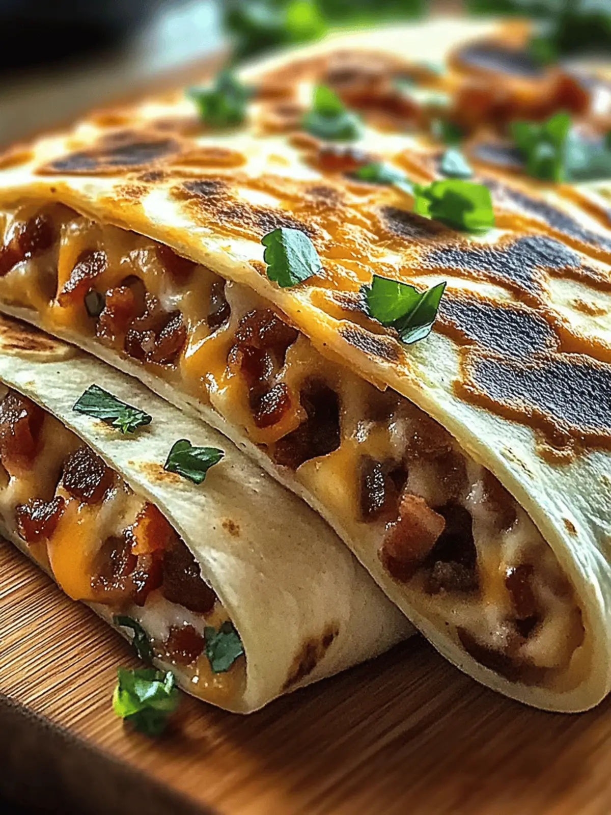 Cheesy Garlic Bacon Tortillas