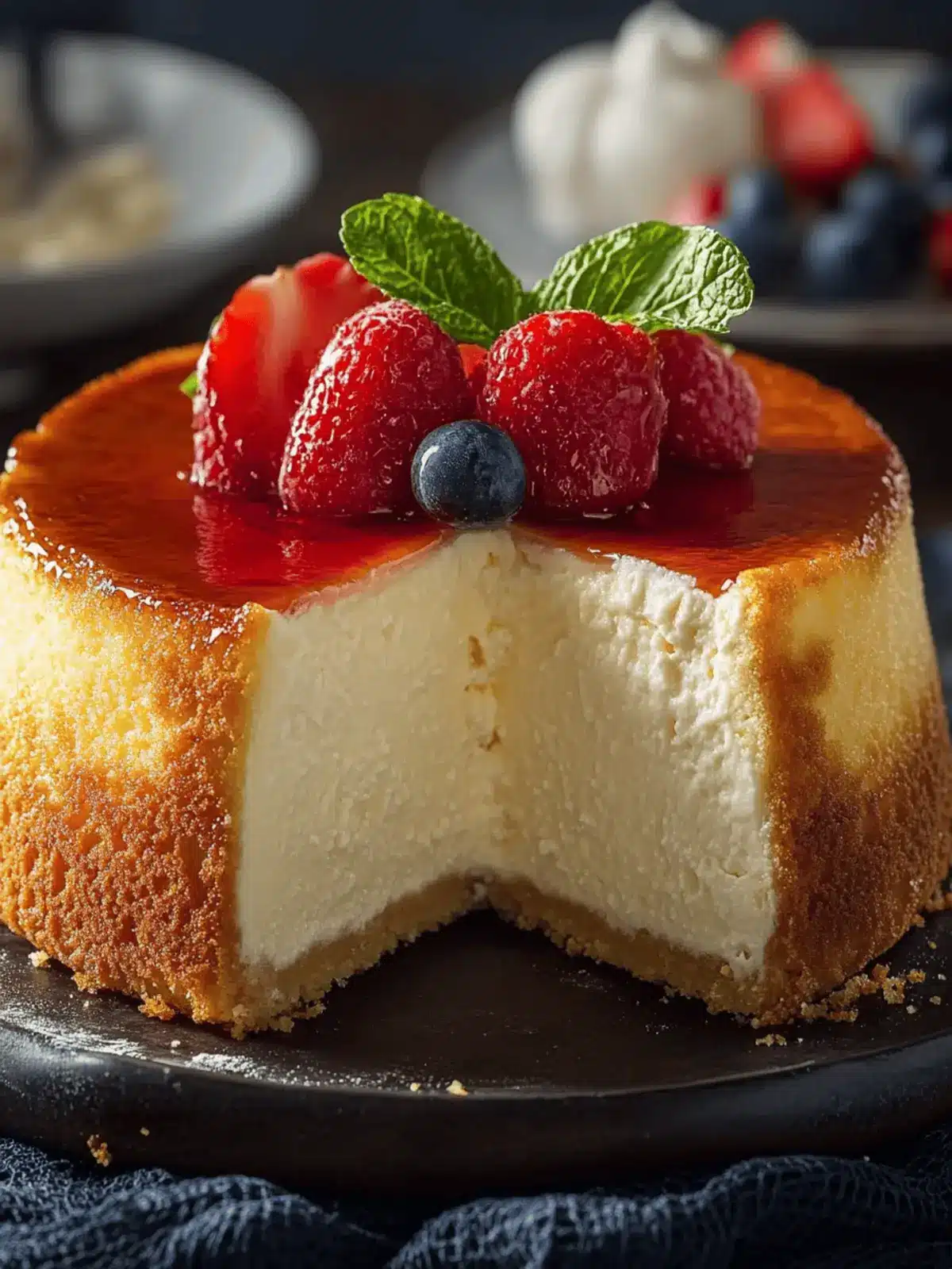 Cheesecake with a Tender Pound Cake Center