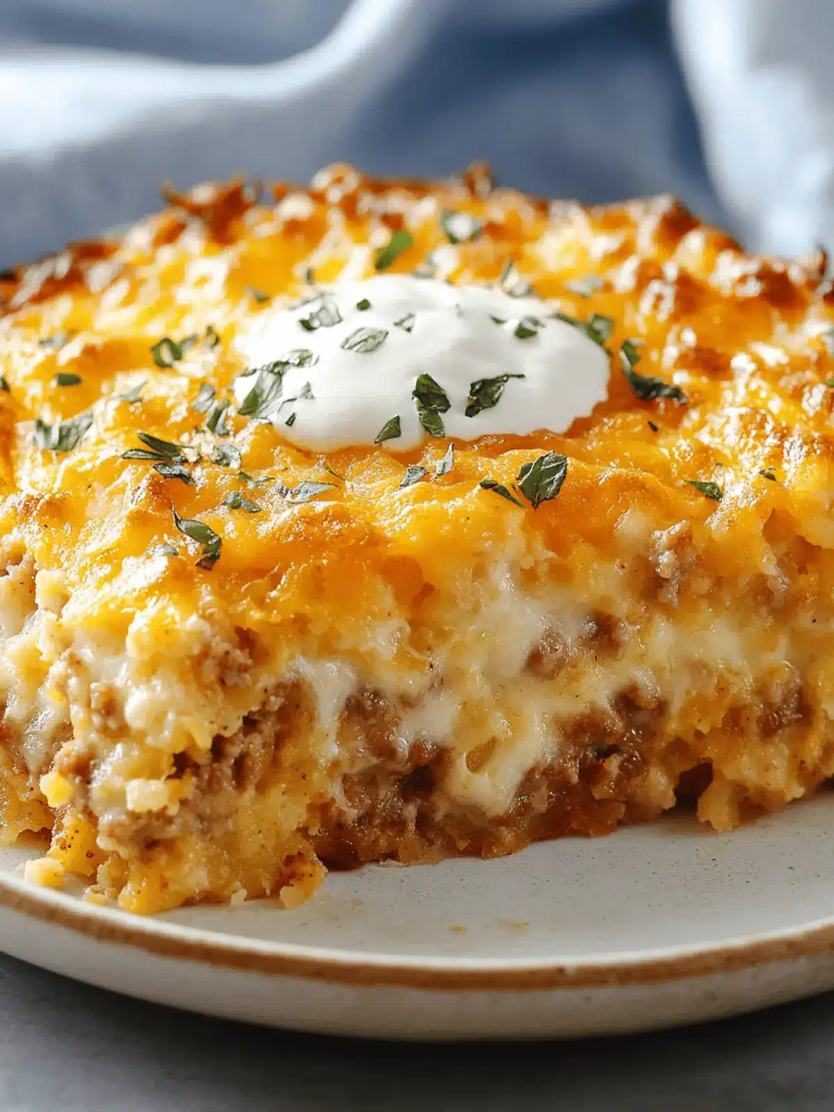 Cheesy Sausage Hashbrown Breakfast Bake