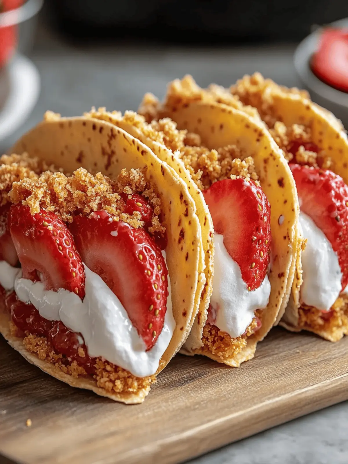 Strawberry Crunch Cheesecake Tacos