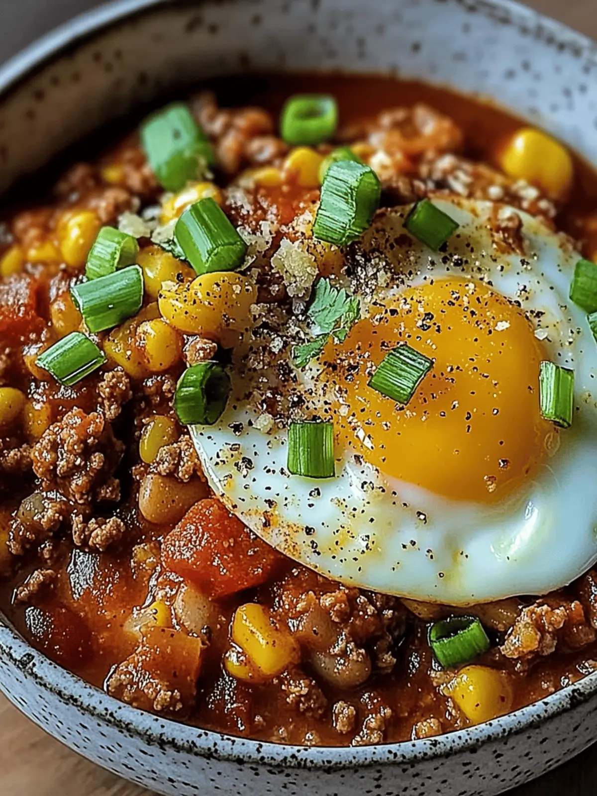 Breakfast Chili and Eggs