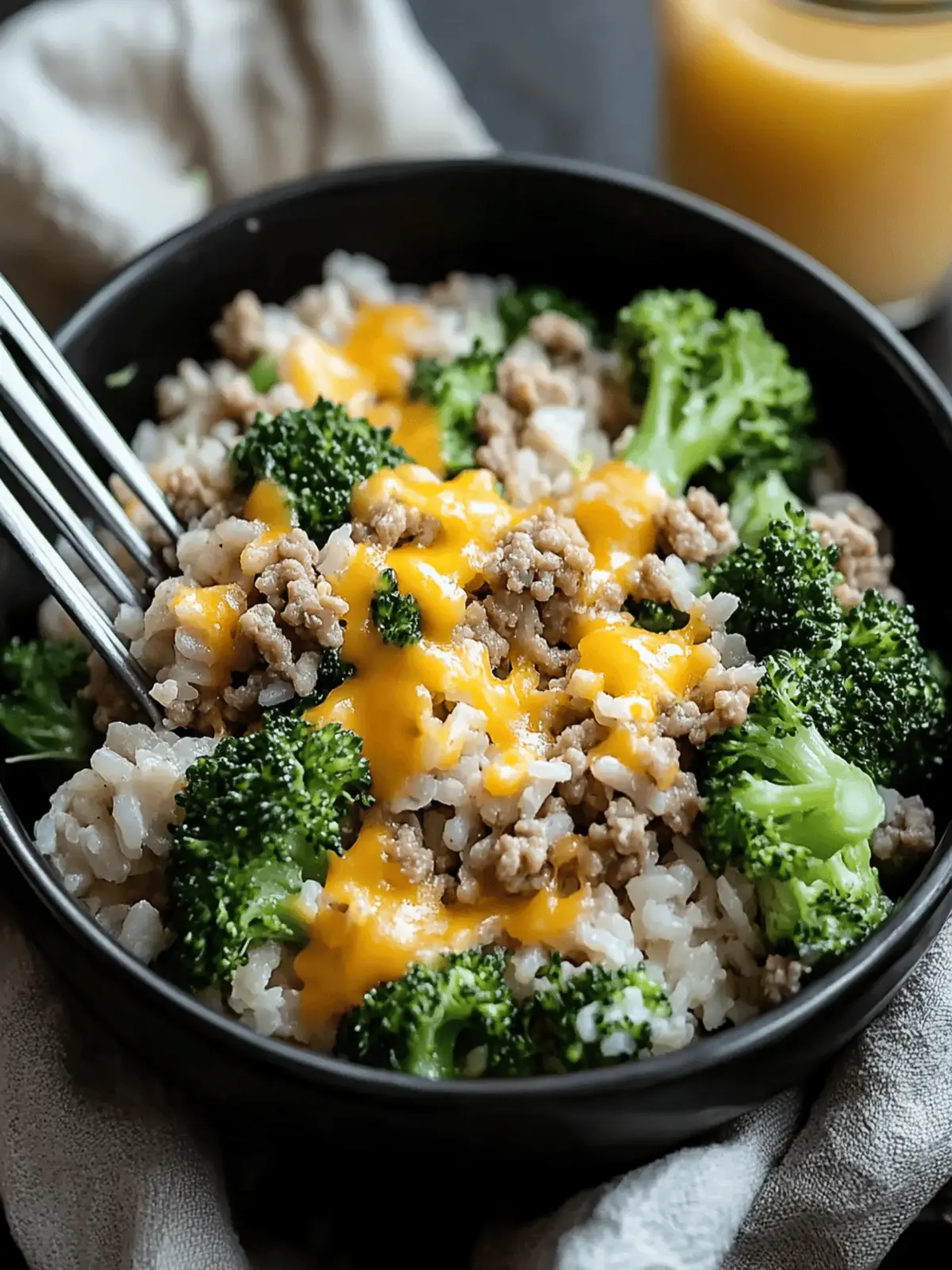 Cheesy Ground Chicken and Rice with Broccoli