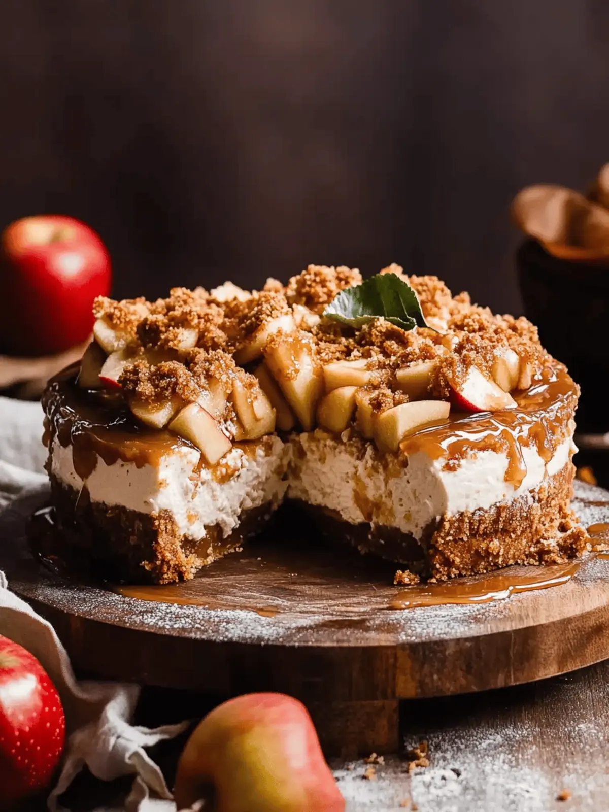 salted caramel apple pie cheesecake