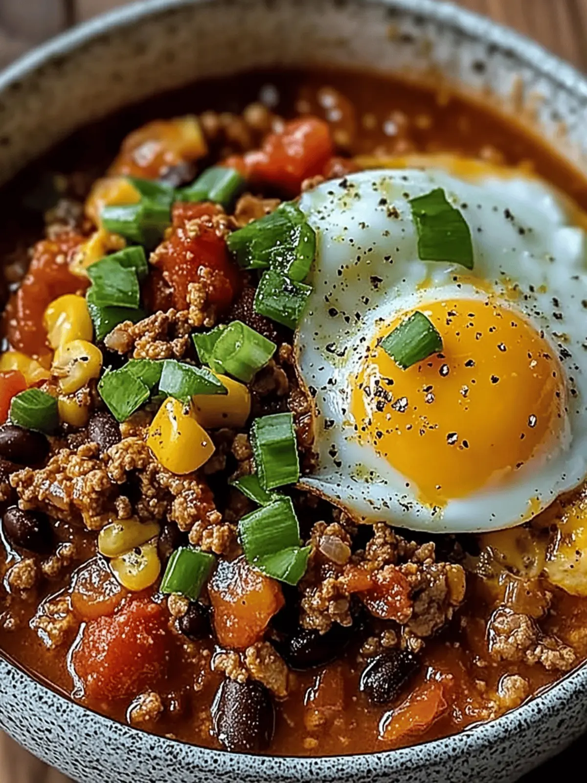 Breakfast Chili and Eggs