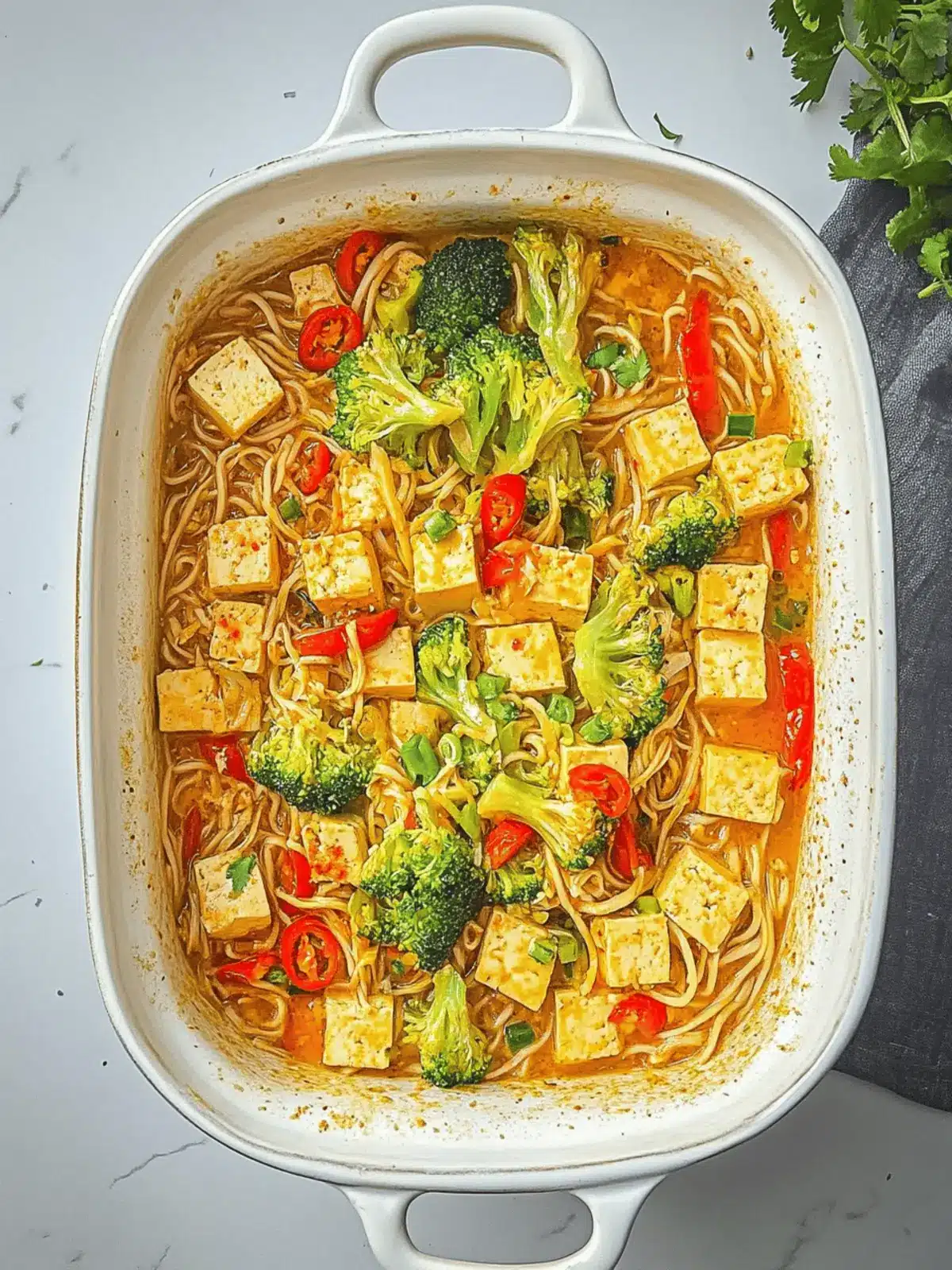 One Pan Asian Tofu Noodles
