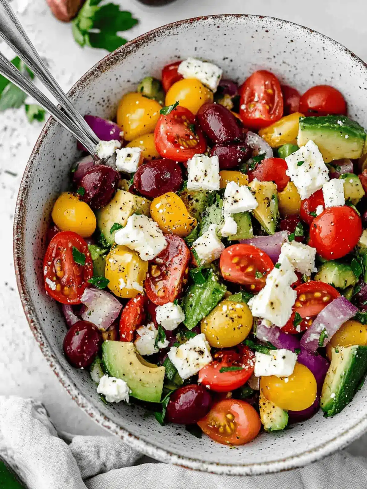 Greek Avocado Salad with Feta
