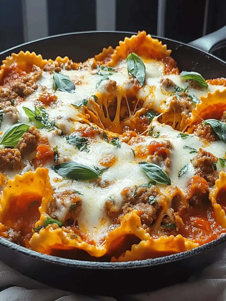 Pizza Lasagna Skillet Bake