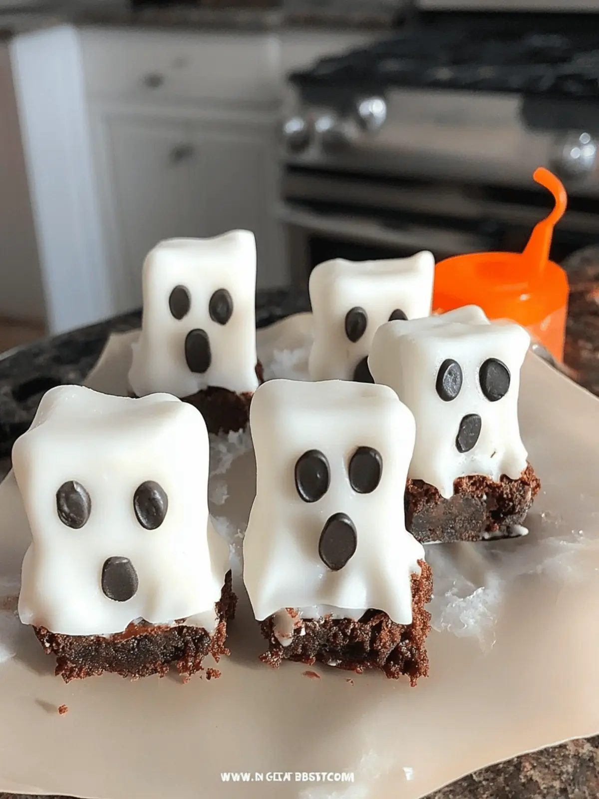 Marshmallow Brownie Ghosts
