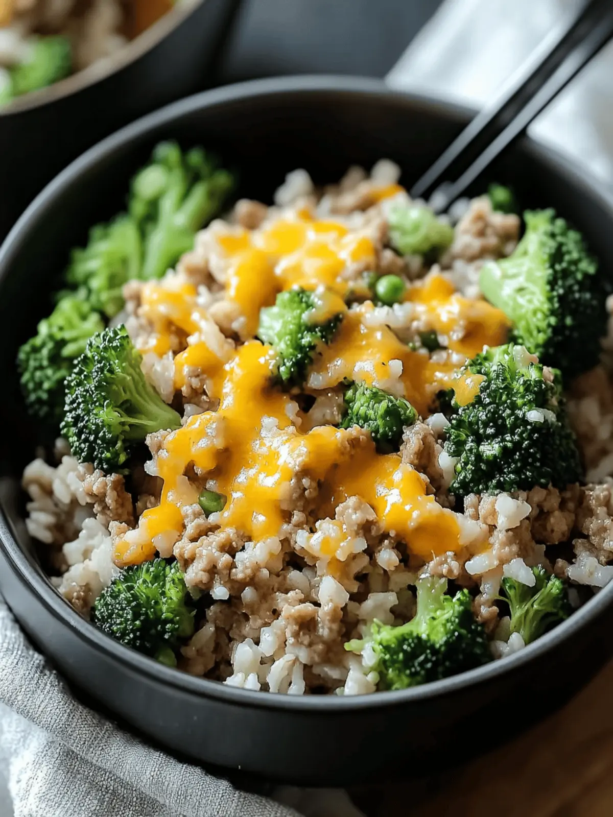 Cheesy Ground Chicken and Rice with Broccoli