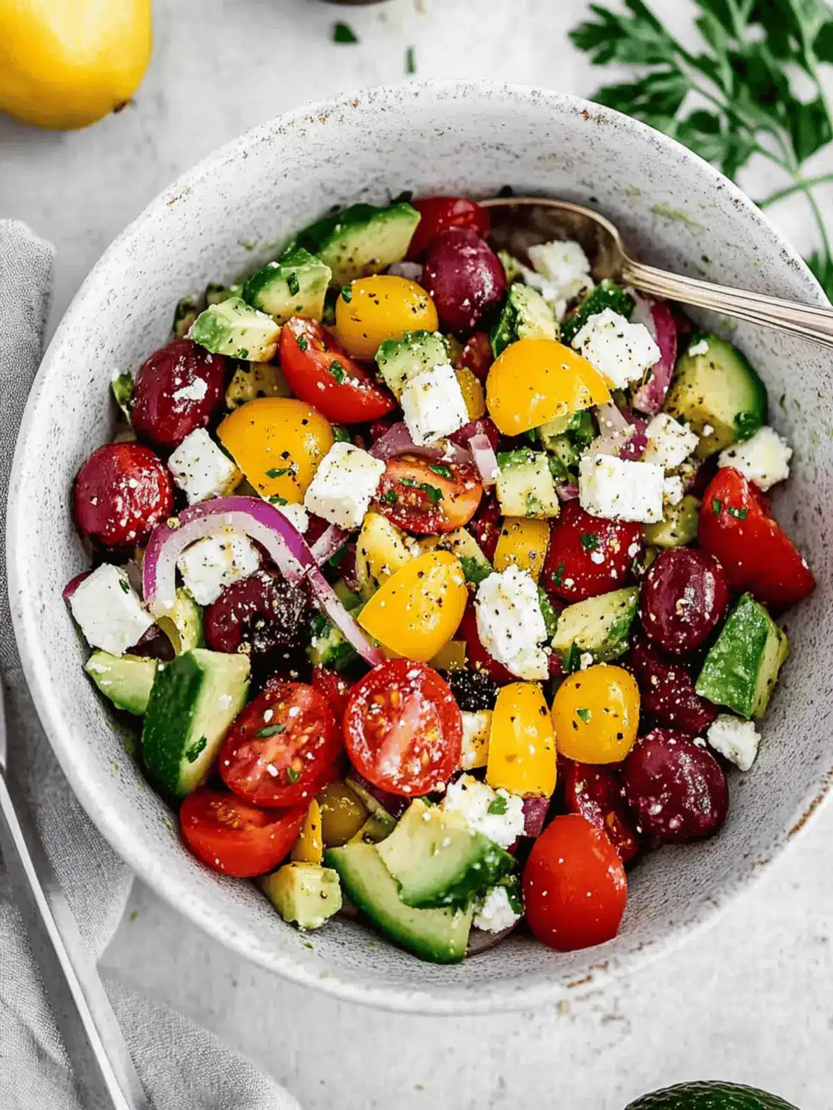 Greek Avocado Salad with Feta