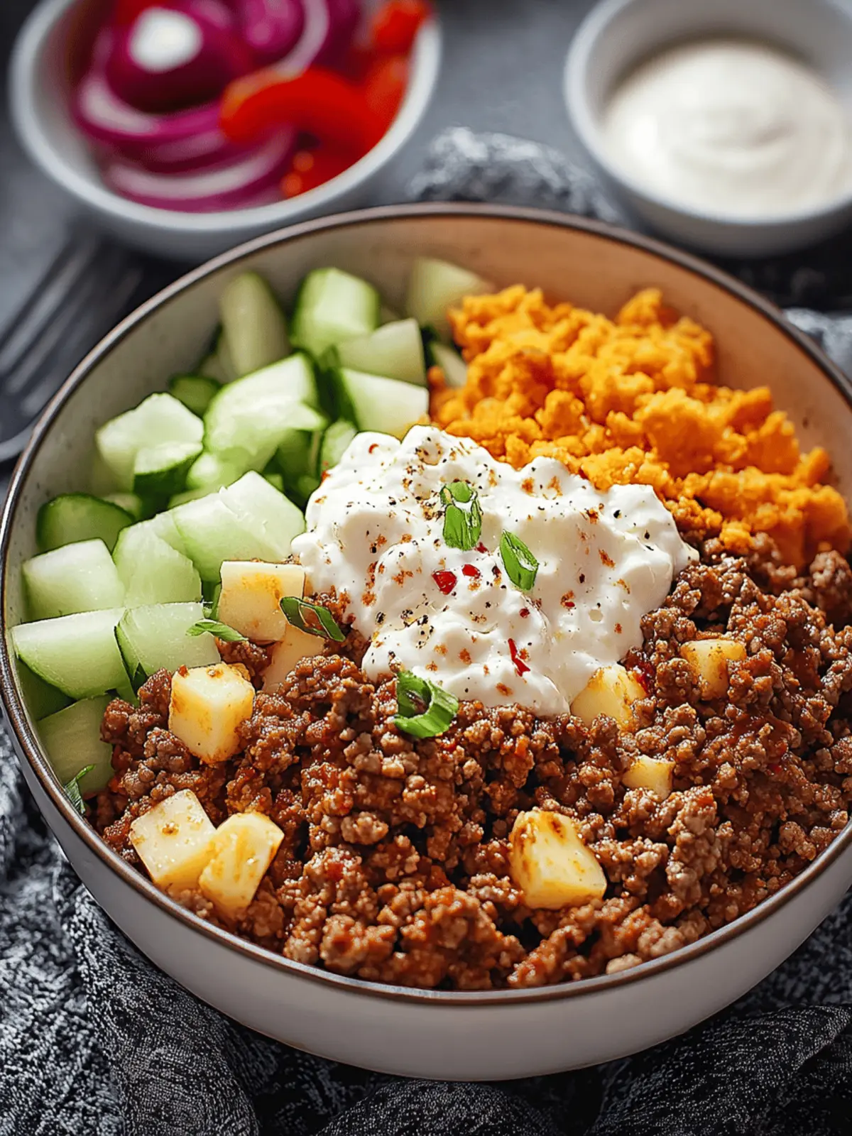Cheese Bowl with Ground Beef