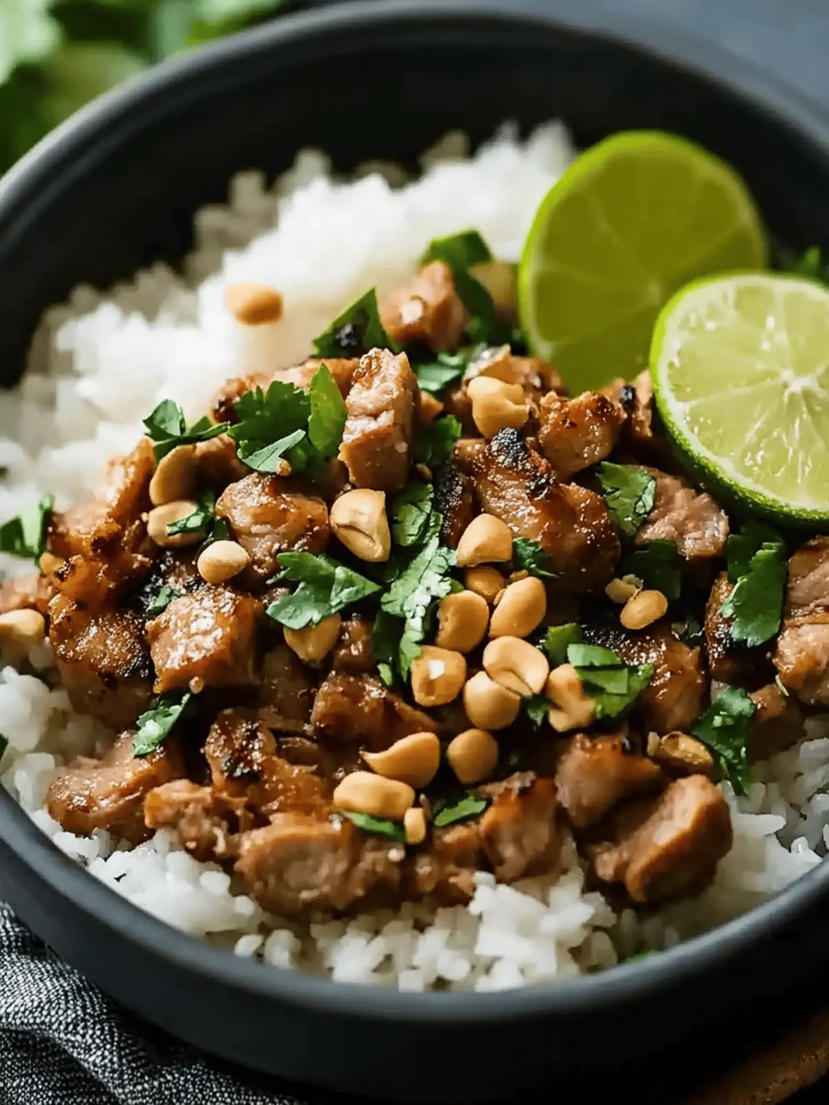Ginger Lime Pork with Coconut Rice