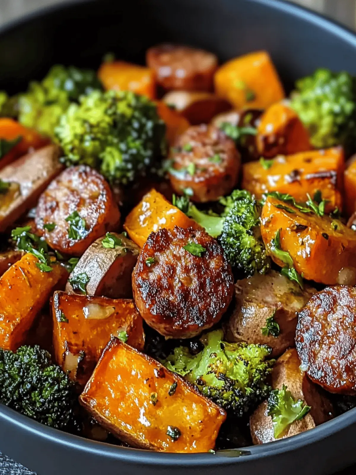 Honey Garlic Sausage Sweet Potatoes