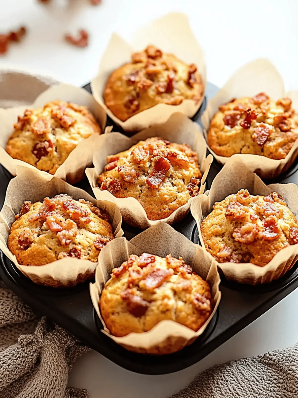 Maple Bacon Muffins with Brown Sugar Topping Bliss Awaits 3 Maple Bacon Muffins with Brown Sugar Topping