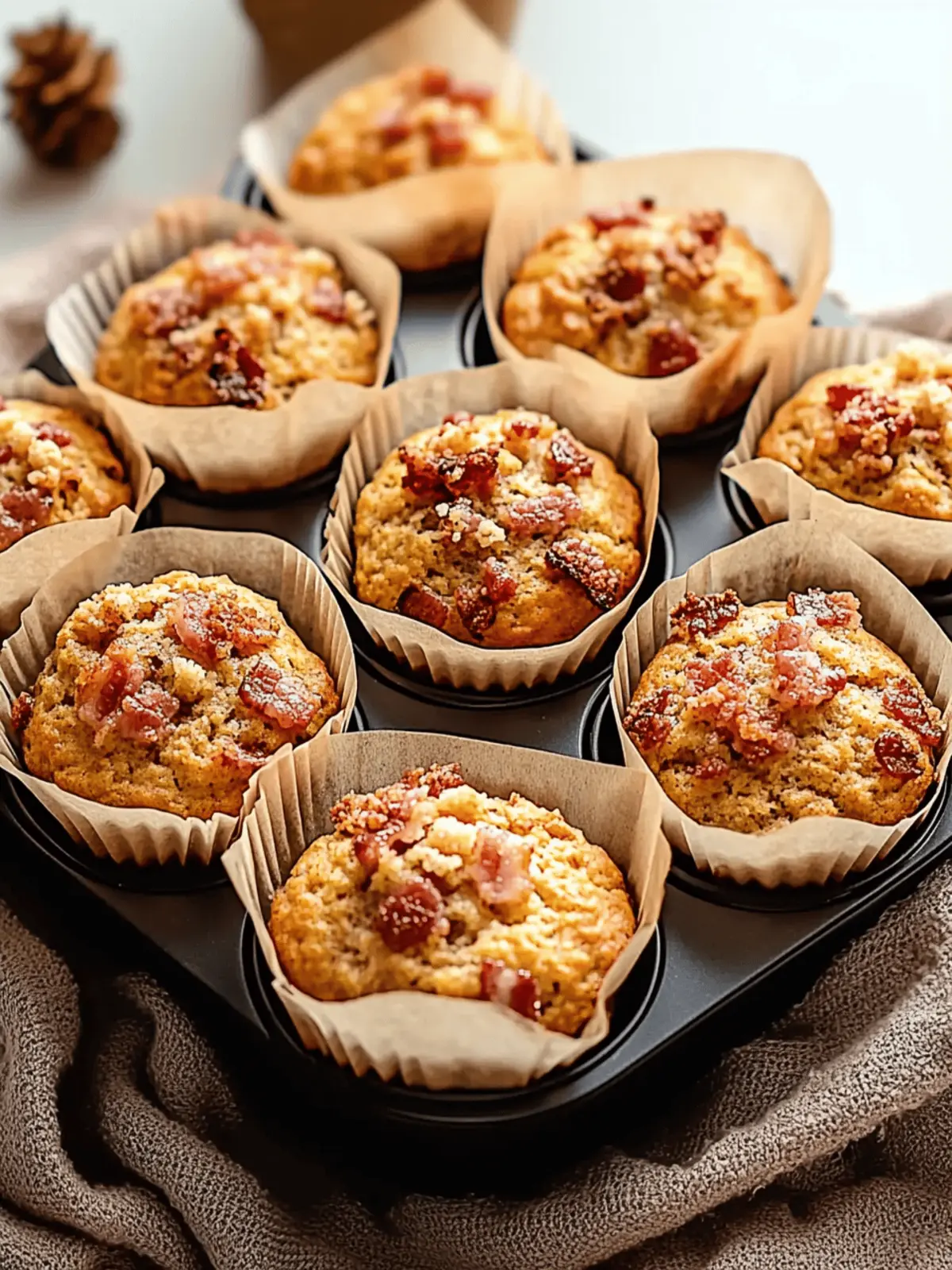Maple Bacon Muffins with Brown Sugar Topping Bliss Awaits 2 Maple Bacon Muffins with Brown Sugar Topping