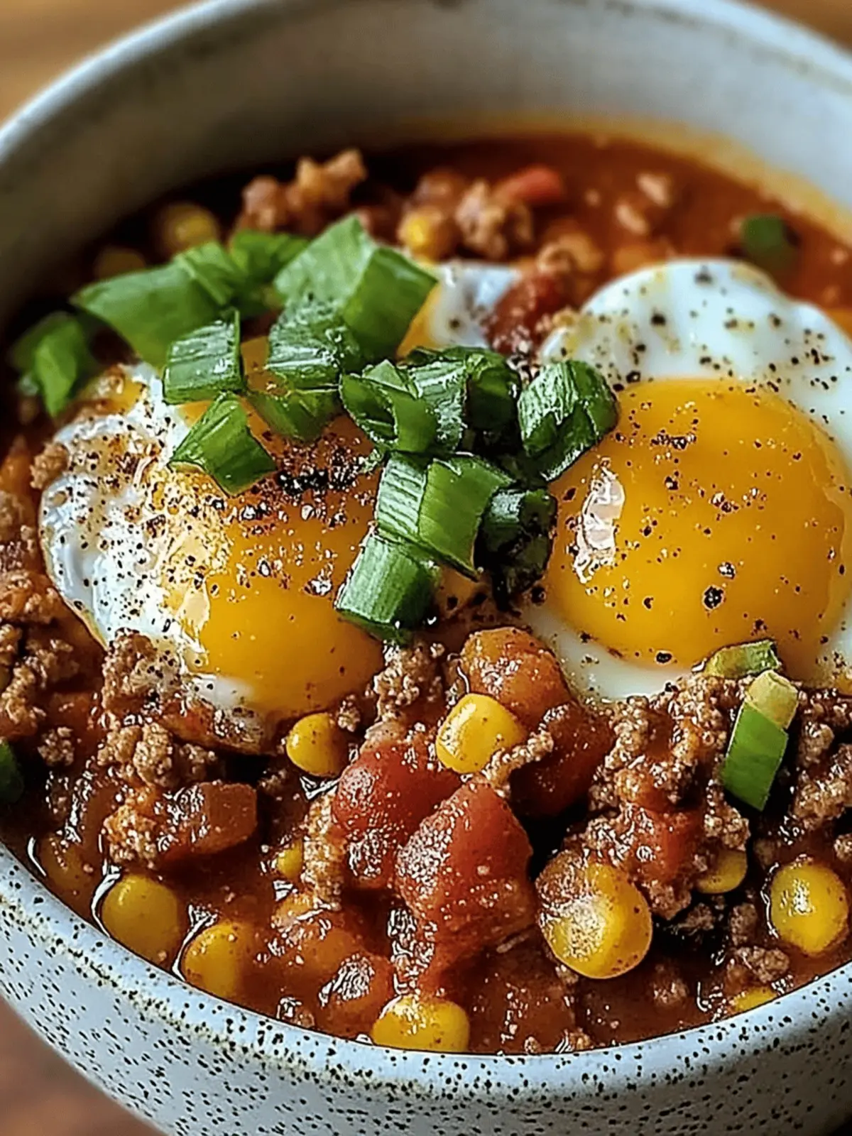 Breakfast Chili and Eggs