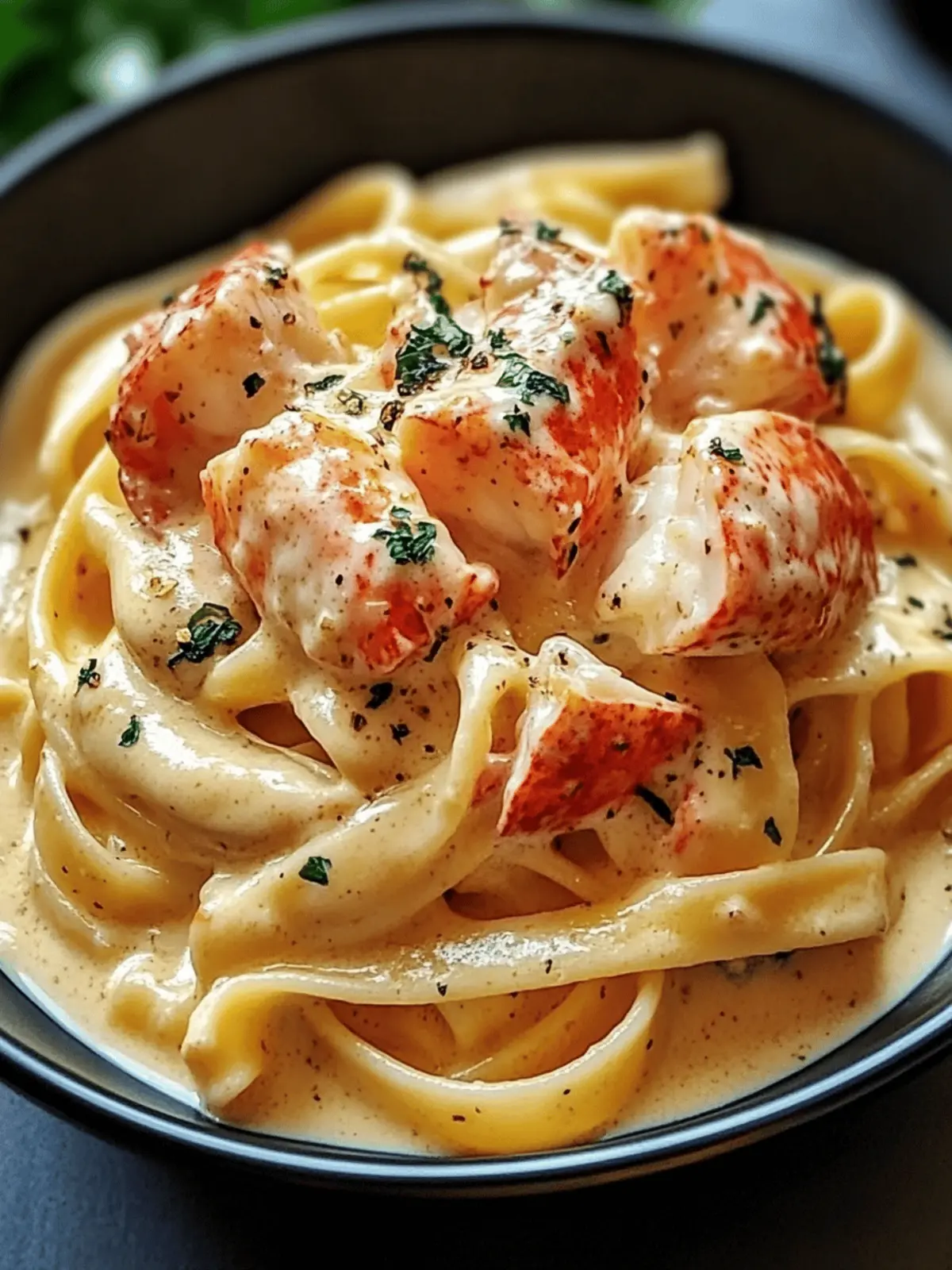 Lobster Pasta in Creamy Alfredo Sauce