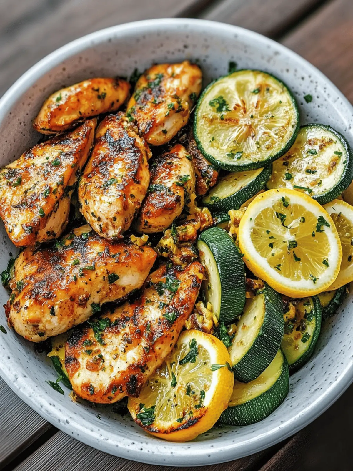 Asado Chicken with Lemon Zucchini Sauté