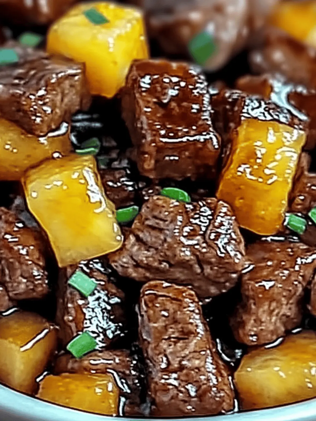 Sticky Pineapple Brown Sugar Glazed Beef