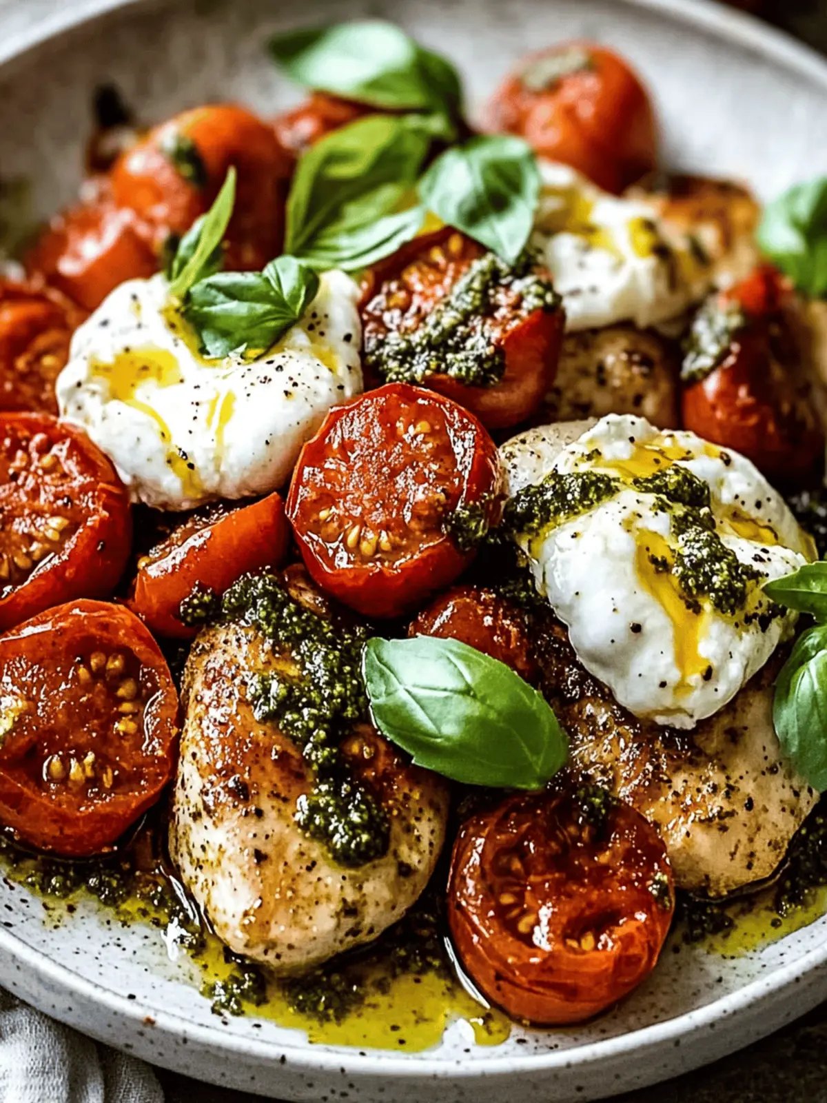 Pesto Chicken Saltimbocca with Burst Tomatoes and Burrata Bliss 3 Pesto Chicken Saltimbocca with Burst Tomatoes and Burrata