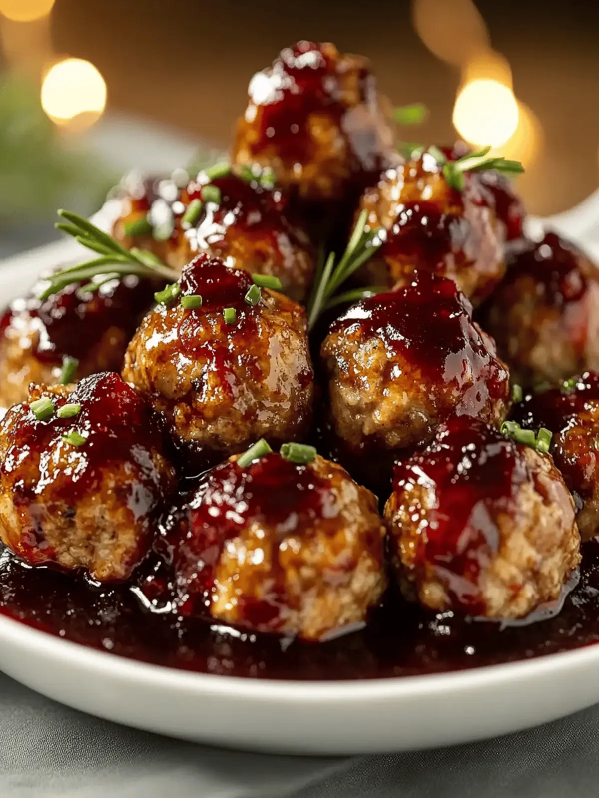 Turkey Meatballs with Cranberry Glaze