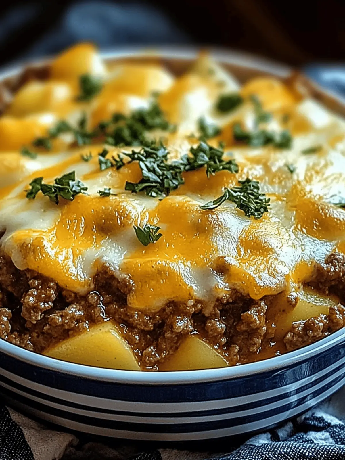 Cheesy Ground Beef & Potato Casserole