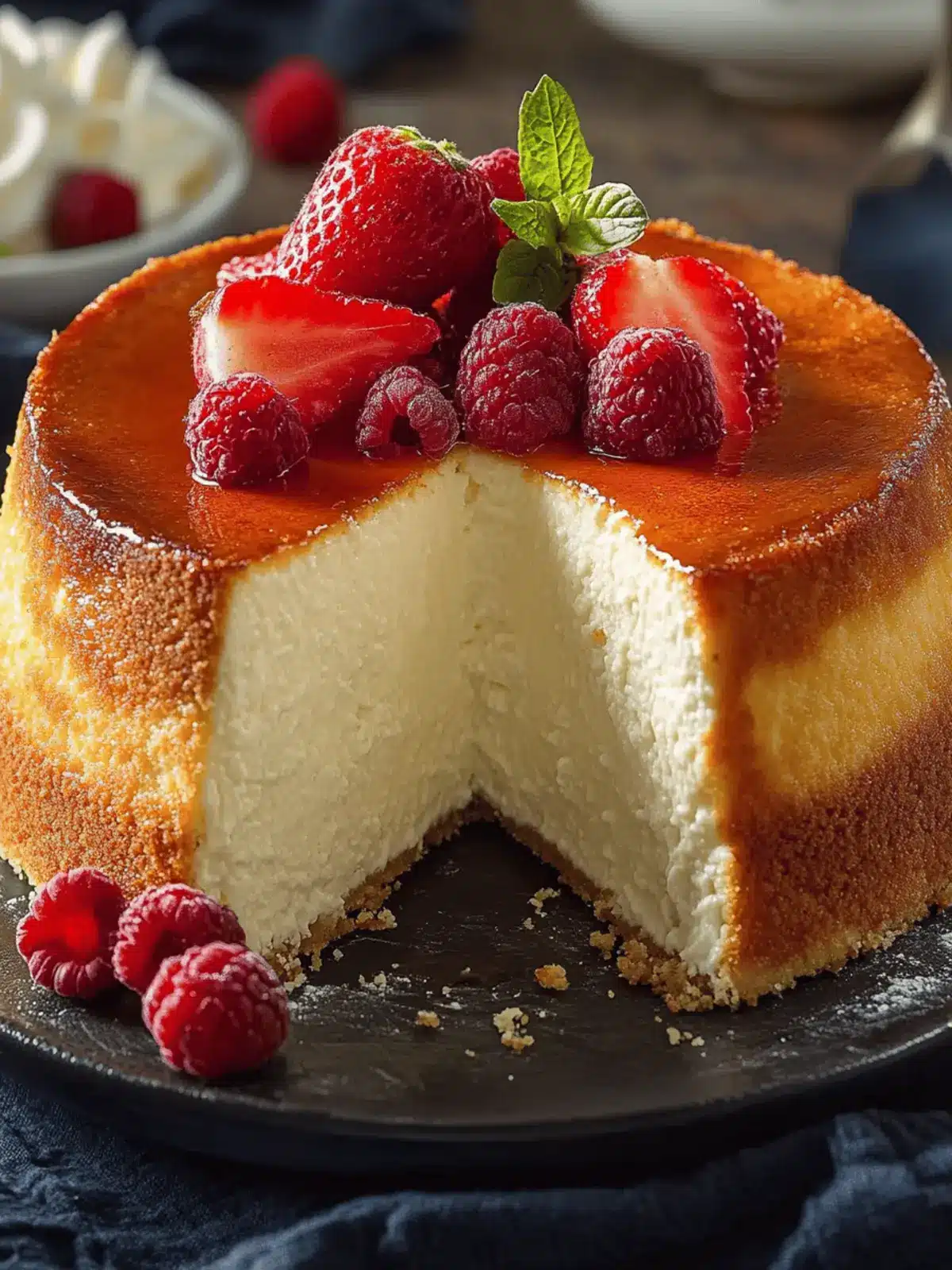 Cheesecake with a Tender Pound Cake Center