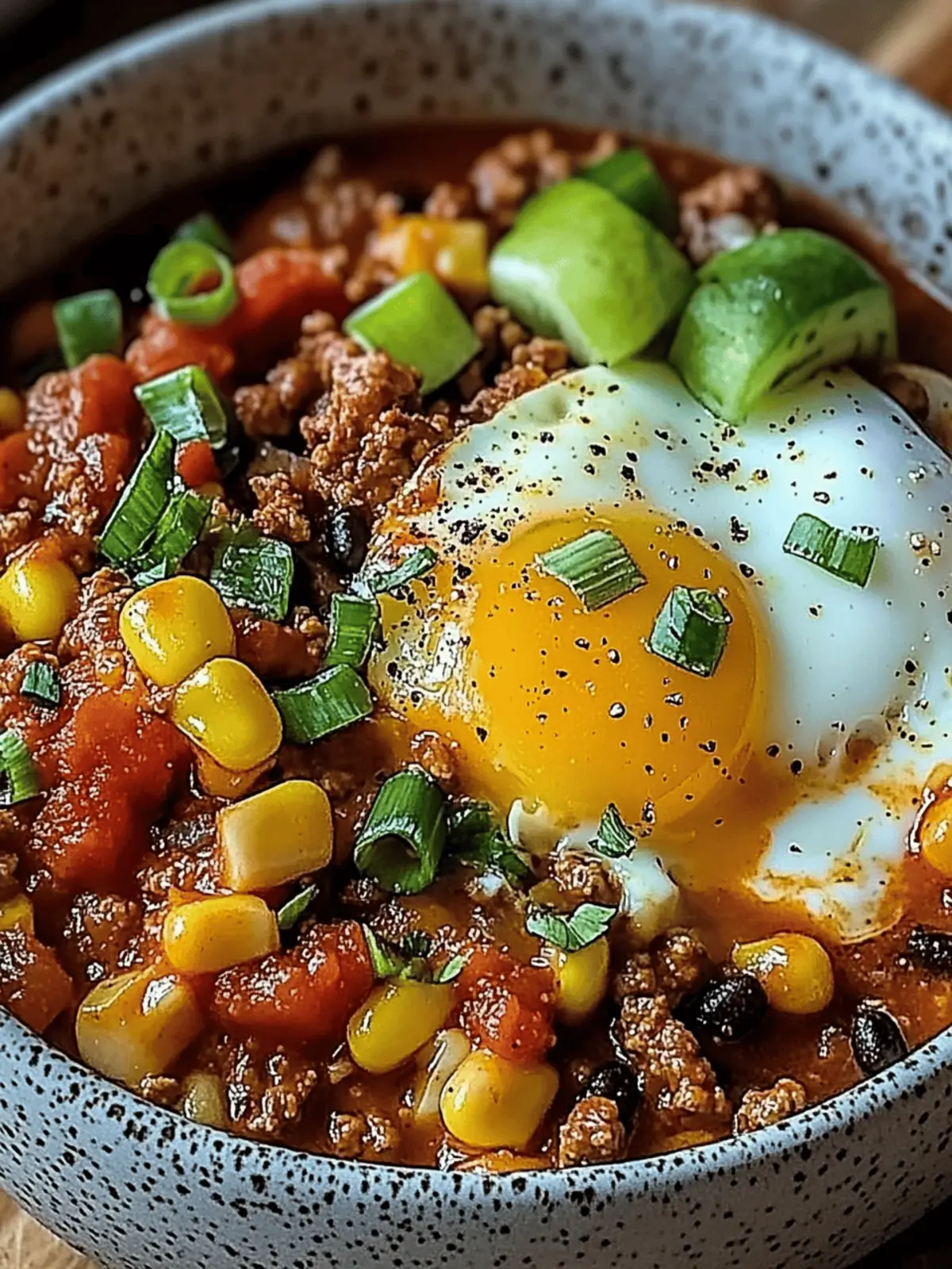 Breakfast Chili and Eggs