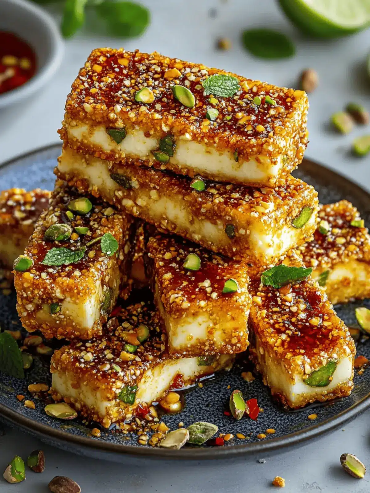 Swicy Pistachio Halloumi with Lime Glaze: A Flavor Adventure! 3 Swicy Pistachio Halloumi with Lime Glaze