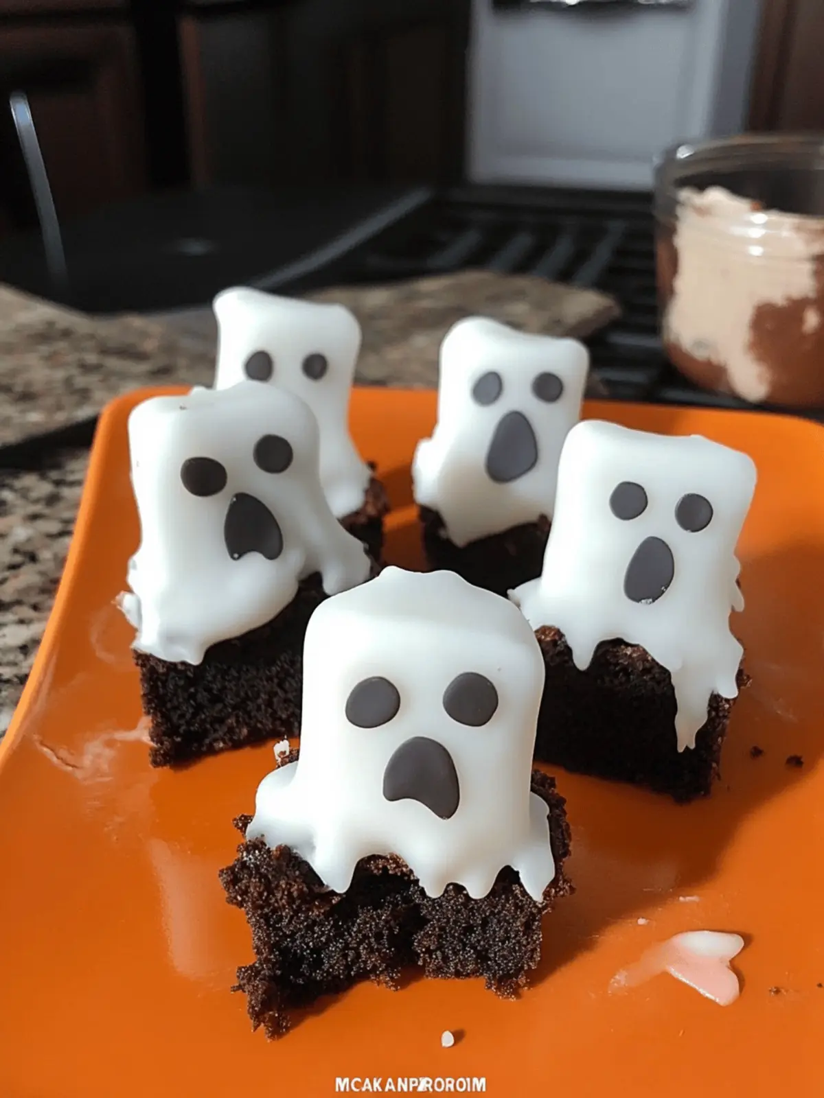 Marshmallow Brownie Ghosts