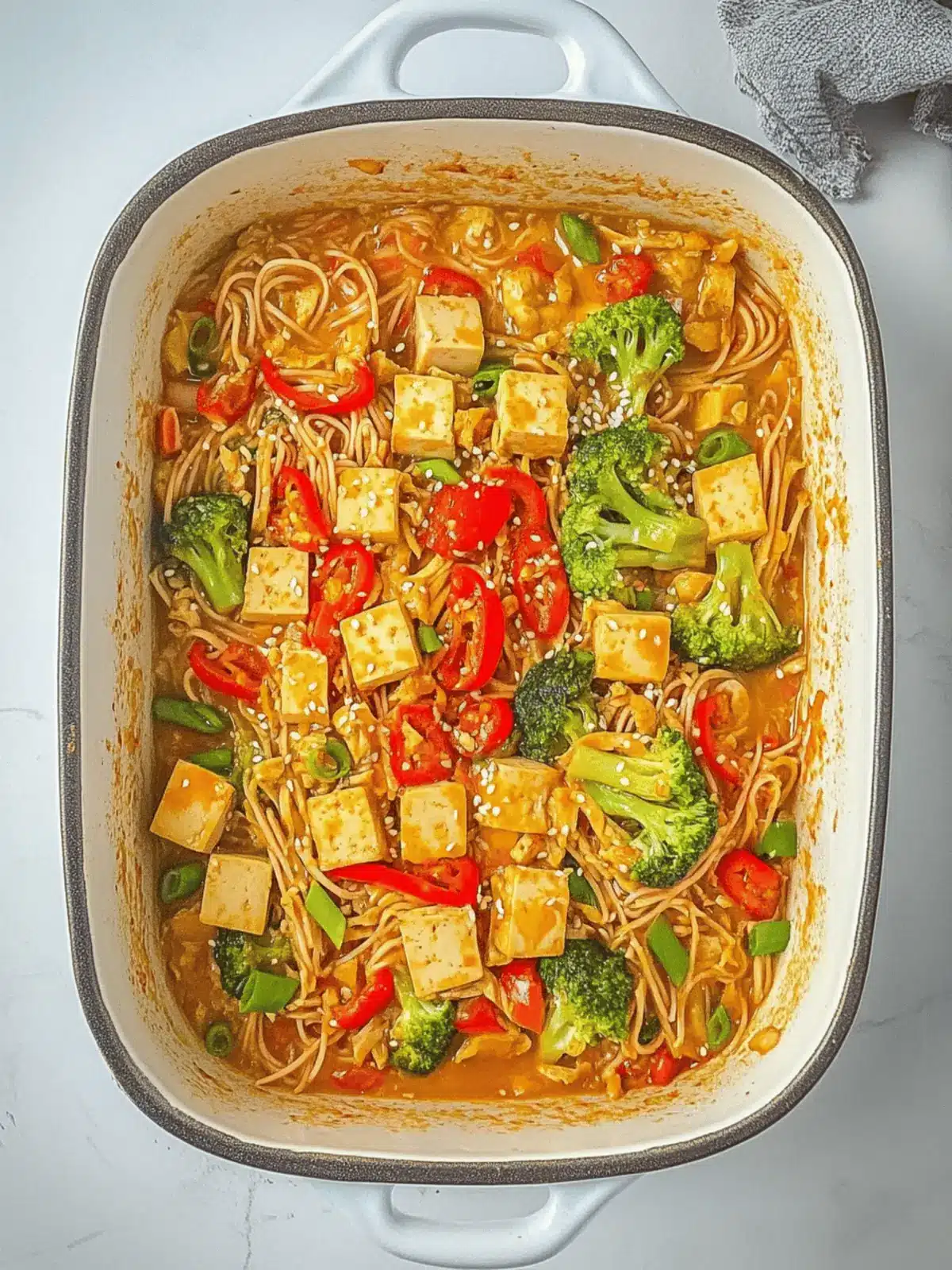 One Pan Asian Tofu Noodles