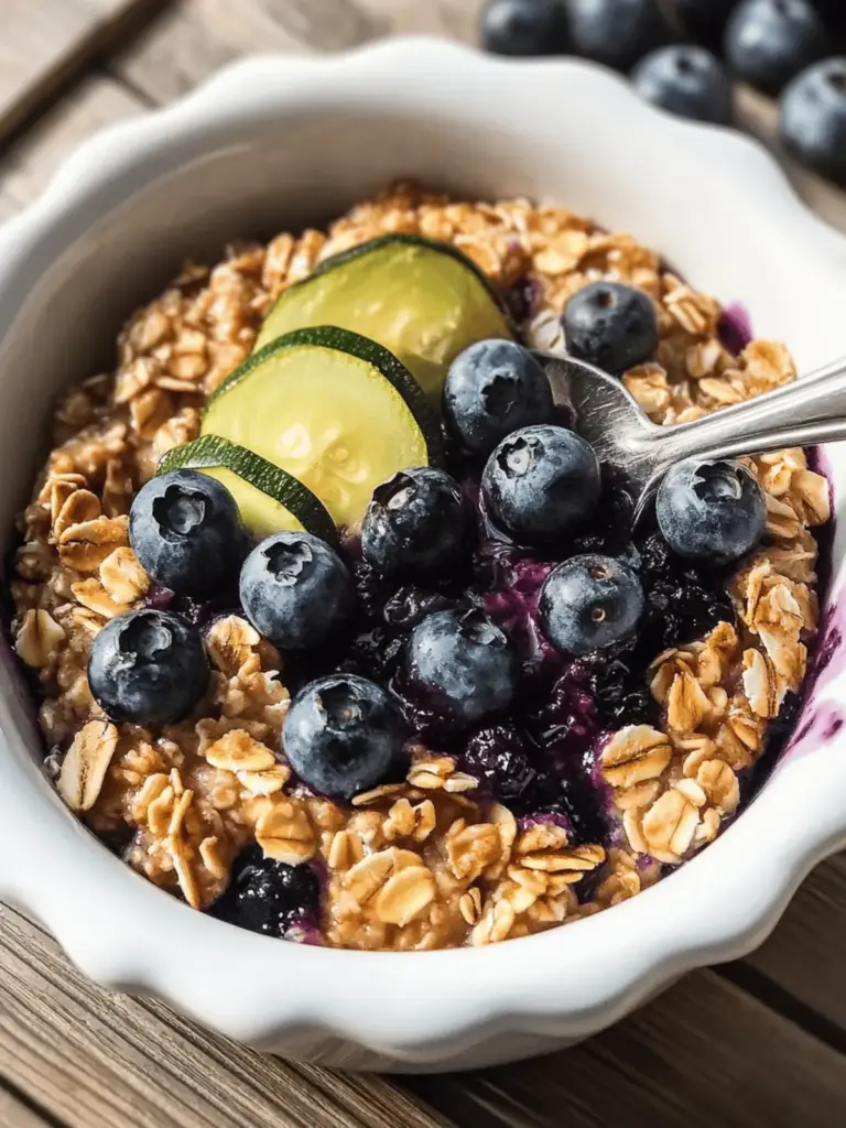 Healthy Zucchini Blueberry Baked Oatmeal