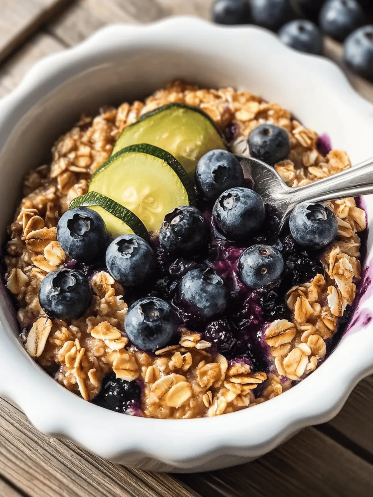 Healthy Zucchini Blueberry Baked Oatmeal